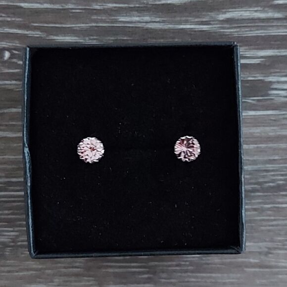 Platinum Plated 925 Silver June Birthstone CZ Stud Earrings - Picture 7 of 8
